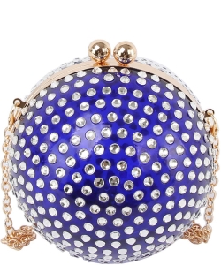 Rhinestone Ball Clutch Crossbody Bag LGZ102 BLUE